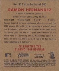 2006 Bowman Heritage - Mini #117 Ramon Hernandez Back
