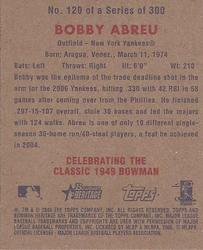 2006 Bowman Heritage - Mini #120 Bobby Abreu Back