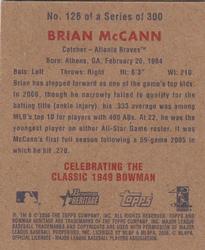 2006 Bowman Heritage - Mini #126 Brian McCann Back