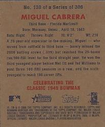 2006 Bowman Heritage - Mini #130 Miguel Cabrera Back