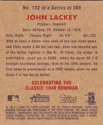 2006 Bowman Heritage - Mini #132 John Lackey Back