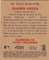 2006 Bowman Heritage - Mini #136 Shawn Green Back