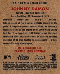 2006 Bowman Heritage - Mini #140 Johnny Damon Back