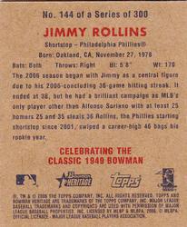2006 Bowman Heritage - Mini #144 Jimmy Rollins Back