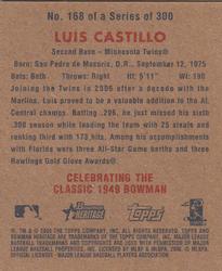 2006 Bowman Heritage - Mini #168 Luis Castillo Back