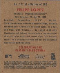 2006 Bowman Heritage - Mini #177 Felipe Lopez Back