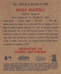 2006 Bowman Heritage - Mini #204 Mike Napoli Back