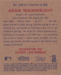 2006 Bowman Heritage - Mini #238 Adam Wainwright Back
