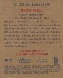 2006 Bowman Heritage - Mini #239 Rich Hill Back