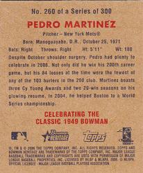 2006 Bowman Heritage - Mini #260 Pedro Martinez Back