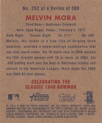 2006 Bowman Heritage - Mini #262 Melvin Mora Back