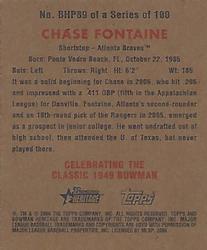 2006 Bowman Heritage - Mini Draft Pick Variations #BHP89 Chase Fontaine Back