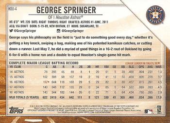 2019 Topps National Baseball Card Day - Houston Astros #HOU-4 George Springer Back