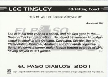 2001 Grandstand El Paso Diablos White Border #NNO Lee Tinsley Back