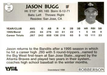 1996 Grandstand Bend Bandits #NNO Jason Bugg Back