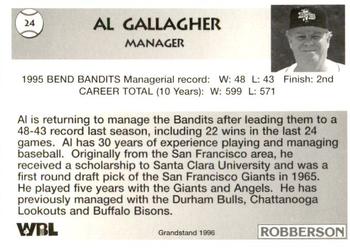 1996 Grandstand Bend Bandits #NNO Al Gallagher Back