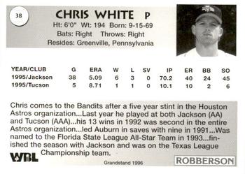 1996 Grandstand Bend Bandits #NNO Chris White Back