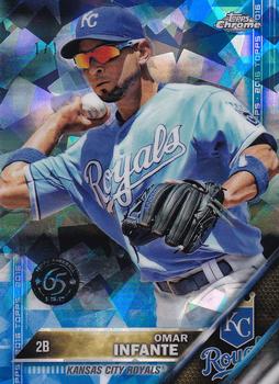 2017 Topps 65th Anniversary Party '16 Topps Chrome Sapphire #34 Omar Infante Front