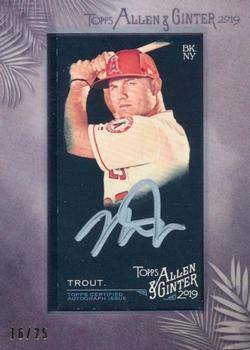 2019 Topps Allen & Ginter X - Baseball Framed Mini Autographs Silver Ink #MA-MT Mike Trout Front