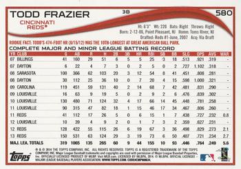 2014 Topps - 1st Edition #580 Todd Frazier Back