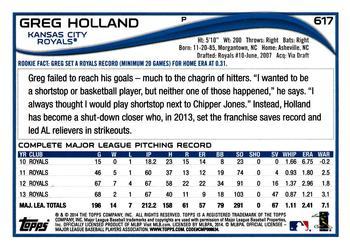 2014 Topps - 1st Edition #617 Greg Holland Back