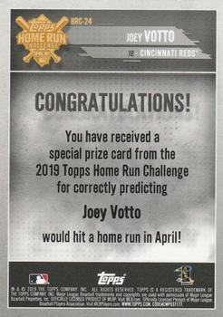 2019 Topps - Home Run Challenge Winners March/April Green Border #HRC-24 Joey Votto Back