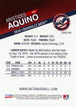 2019 Choice Louisville Bats #03 Aristides Aquino Back
