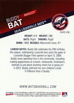 2019 Choice Louisville Bats #36 Buddy Bat Back