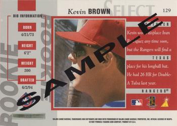 1997 Select - Select Company Samples #129 Kevin Brown Back