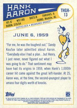 2019 Topps Heritage - The Hammer’s Greatest Hits #THGH-13 Hank Aaron Back