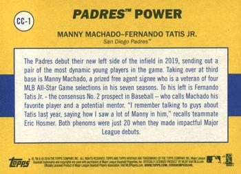 2019 Topps Heritage - Combo Cards #CC-1 Padres Power (Manny Machado / Fernando Tatis Jr.) Back