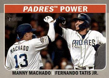 2019 Topps Heritage - Combo Cards #CC-1 Padres Power (Manny Machado / Fernando Tatis Jr.) Front