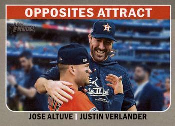 2019 Topps Heritage - Combo Cards #CC-6 Opposites Attract (Jose Altuve / Justin Verlander) Front