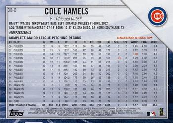 2019 Topps National Baseball Card Day - Chicago Cubs #CHC-10 Cole Hamels Back