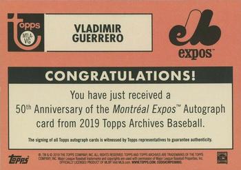2019 Topps Archives - 50th Anniversary of the Montréal Expos Autographs #MTLA-VG Vladimir Guerrero Back