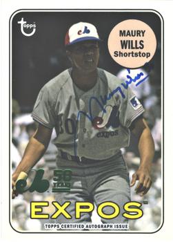 2019 Topps Archives - 50th Anniversary of the Montréal Expos Autographs Green #MTLA-MW Maury Wills Front