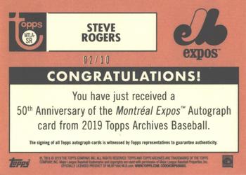 2019 Topps Archives - 50th Anniversary of the Montréal Expos Autographs Red #MTLA-SR Steve Rogers Back