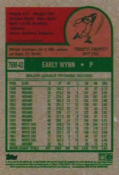 2019 Topps Archives - 1975 Topps Mini #75M-43 Early Wynn Back