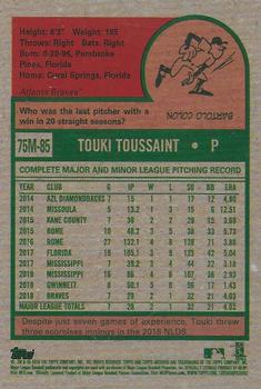 2019 Topps Archives - 1975 Topps Mini #75M-85 Touki Toussaint Back