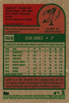 2019 Topps Archives - 1975 Topps Mini #75M-89 Josh James Back