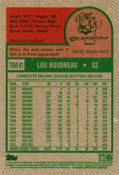 2019 Topps Archives - 1975 Topps Mini #75M-91 Lou Boudreau Back