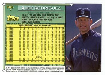 2019 Topps Archives - 1994 Topps Future Stars #94FS-7 Alex Rodriguez Back