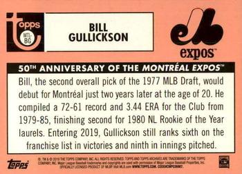 2019 Topps Archives - 50th Anniversary of the Montréal Expos #MTL-BG Bill Gullickson Back