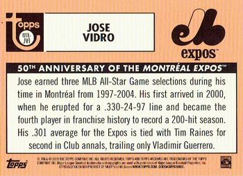 2019 Topps Archives - 50th Anniversary of the Montréal Expos #MTL-JVI Jose Vidro Back