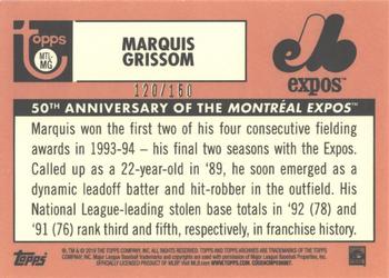 2019 Topps Archives - 50th Anniversary of the Montréal Expos Blue Foil #MTL-MG Marquis Grissom Back