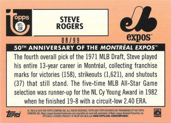 2019 Topps Archives - 50th Anniversary of the Montréal Expos Green Foil #MTL-SR Steve Rogers Back