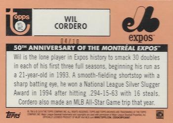 2019 Topps Archives - 50th Anniversary of the Montréal Expos Red Foil #MTL-WC Wil Cordero Back