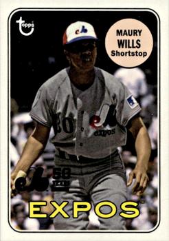 2019 Topps Archives - 50th Anniversary of the Montréal Expos Black Foil #MTL-MW Maury Wills Front