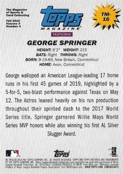 2019 Topps Archives - 1994 Topps Magazine #TM-16 George Springer Back