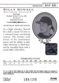 2006 Bowman Sterling - Prospects Refractors #BSP-BR Billy Rowell Back